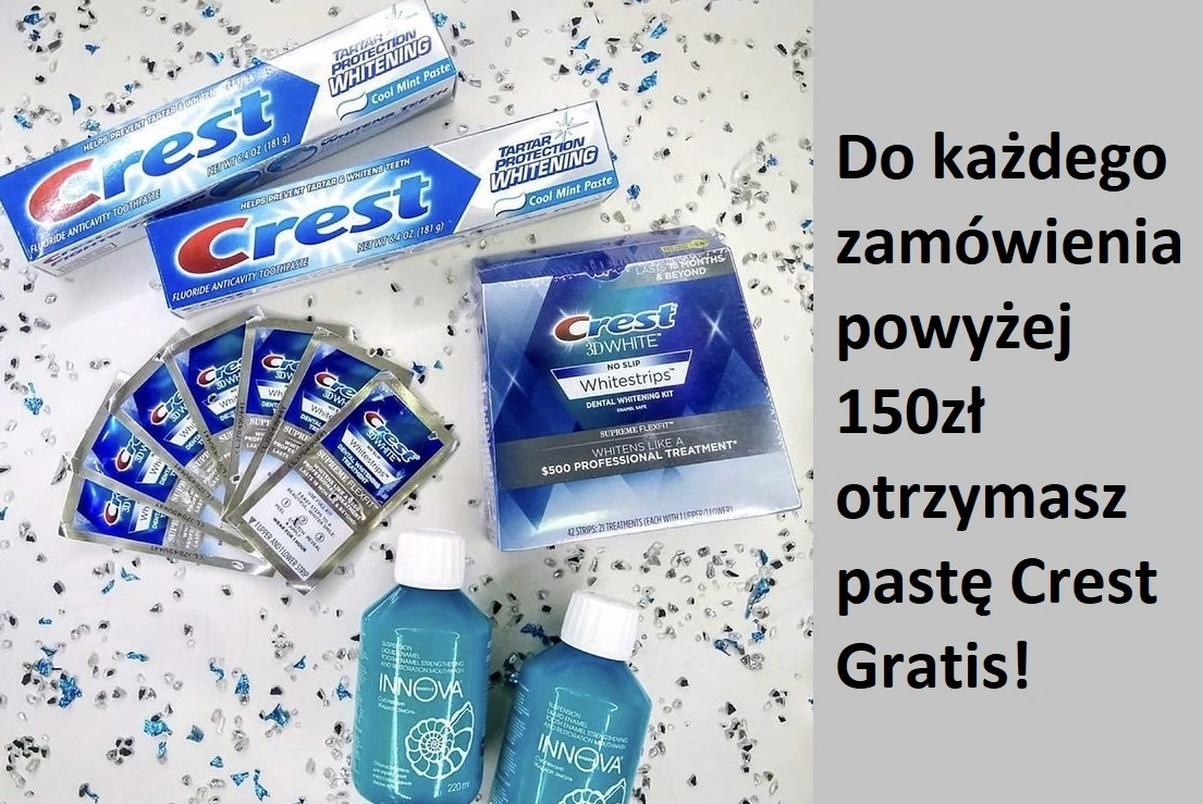 WHITESTRIPS POLSKA BANER PROMOCYJNY GRATIS CREST PASKI WYBIELAJACE Paski Wybielające Zęby – Skuteczne Wybielanie w Domu już w Kilka Dni