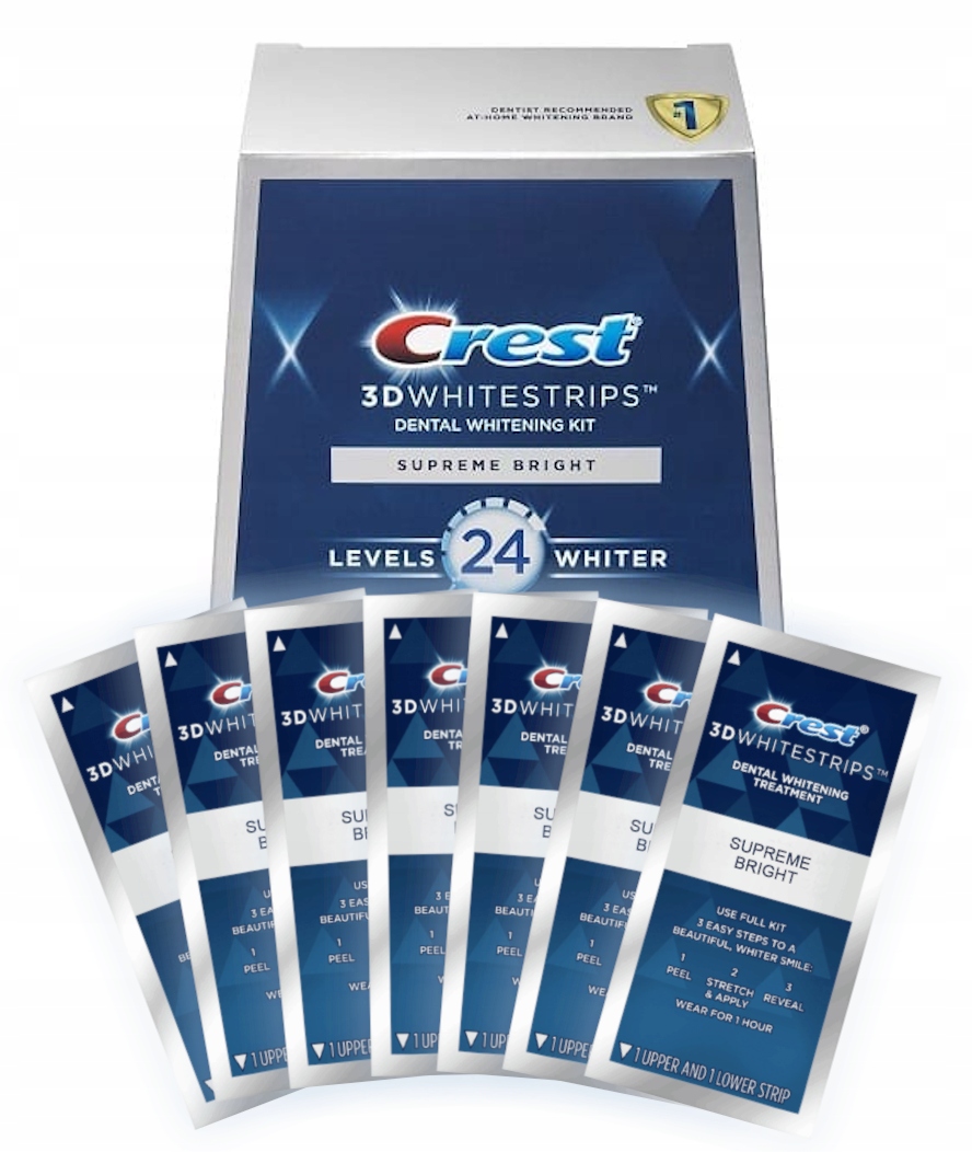 Paski Crest Supreme Bright 10 szt. (5 saszetek) – 5 dniowa kuracja dla jaśniejszego uśmiechu Paski Crest Supreme Bright 10 szt. (5 saszetek) – 5 dniowa kuracja dla jaśniejszego uśmiechu