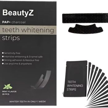 Paski Wybielające z Węglem Aktywnym BeautyZ PAP+ Charcoal – do Wrażliwych Zębów 14 szt. / 7 dni